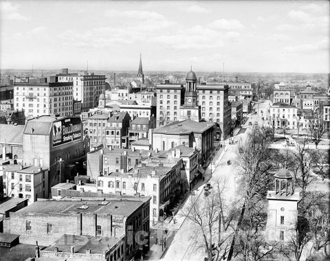 Richmond Historic Black & White Photo, Richmond from Above, c1907 -