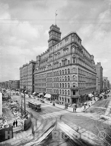 Rochester Historic Black & White Photo, Powers Building, c1904 -