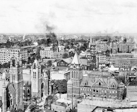 Rochester Historic Black & White Photo, Rochester from Above, c1904 -
