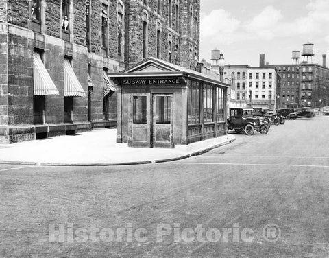 Historic Black & White Photo - Rochester, New York - Entrance to the Rochester Subway, c1927 -