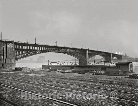 St. Louis Historic Black & White Photo, Eads Bridge, c1901 -