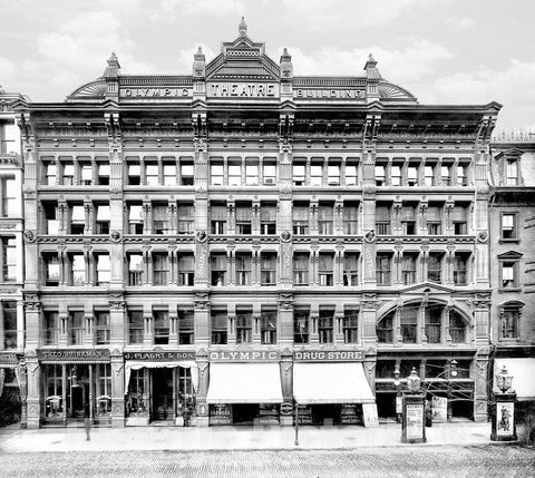 St. Louis Historic Black & White Photo, The Olympic Theatre Building, South Broadway, c1908 -