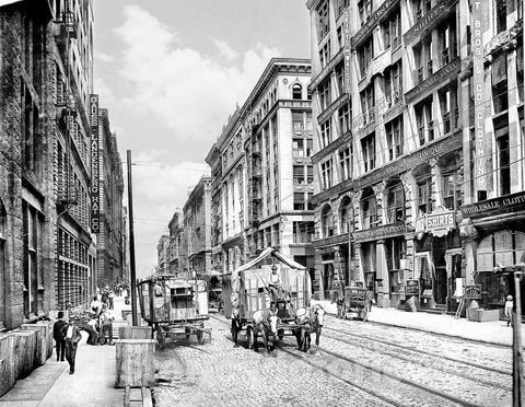 St. Louis Historic Black & White Photo, The Wholesale District, Washington Avenue and 8th Street, c1903 -