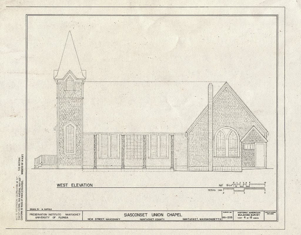 Blueprint HABS Mass,10-NANT,105- (Sheet 6 of 12) - Siasconset Union Chapel, New Street, Siasconset, Nantucket, Nantucket County, MA
