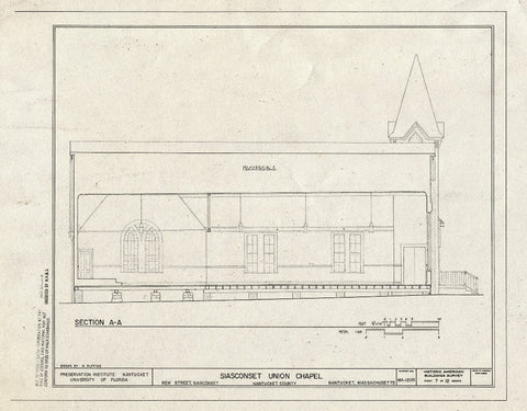 Blueprint HABS Mass,10-NANT,105- (Sheet 7 of 12) - Siasconset Union Chapel, New Street, Siasconset, Nantucket, Nantucket County, MA