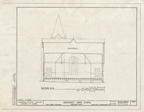 Blueprint HABS Mass,10-NANT,105- (Sheet 8 of 12) - Siasconset Union Chapel, New Street, Siasconset, Nantucket, Nantucket County, MA