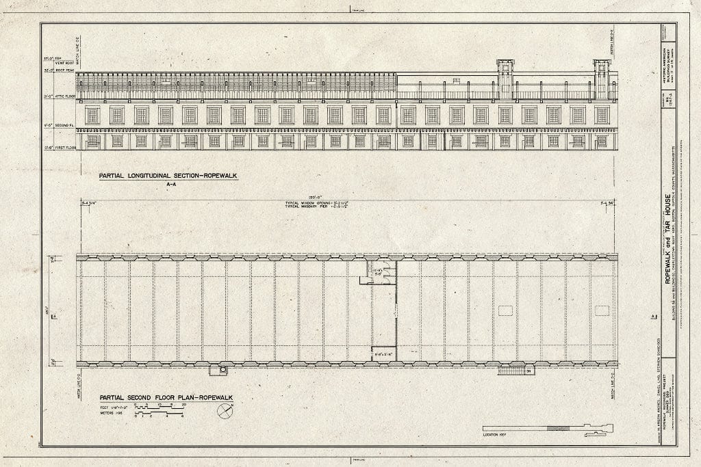 Blueprint HABS Mass,13-BOST,130-A- (Sheet 11 of 14) - Charlestown Navy Yard, Ropewalk & Tar House, Boston, Suffolk County, MA