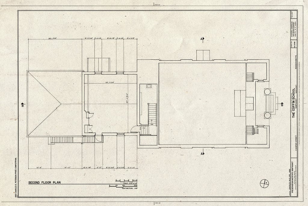 Blueprint HABS Mass,10-NANT,90- (Sheet 4 of 11) - Coffin School, 4 Winter Street, Nantucket, Nantucket County, MA
