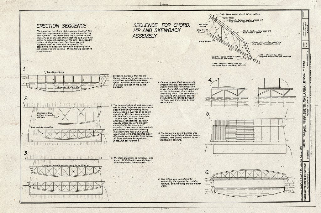 Blueprint HAER Mass,14-Web,2- (Sheet 4 of 4) - North Village Bridge, Spanning French River on North Main Street, Webster, Worcester County, MA