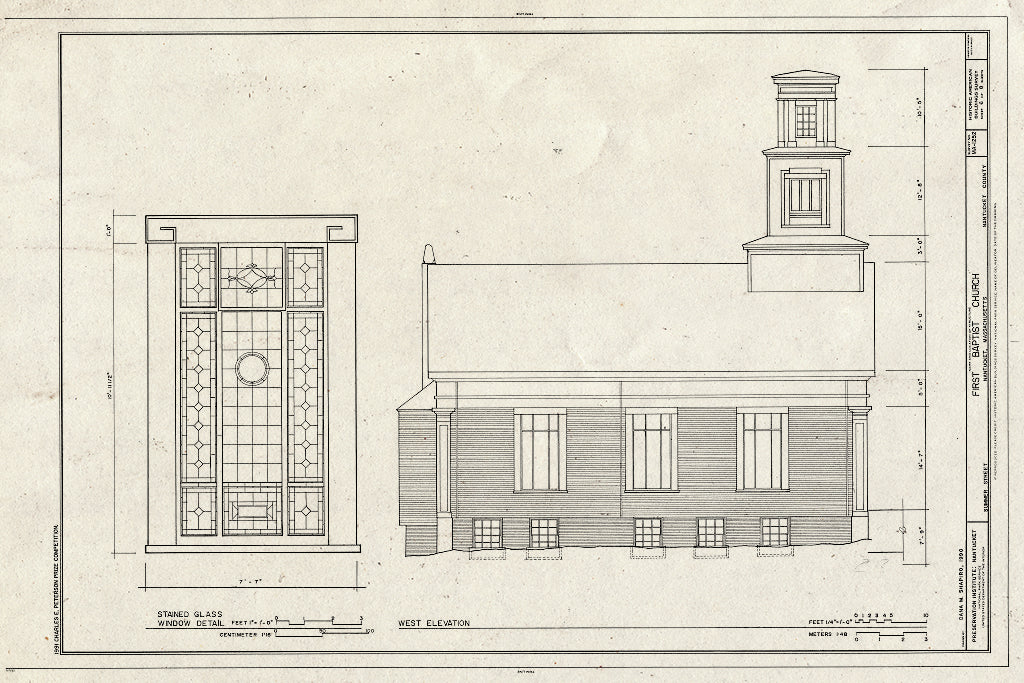 Blueprint HABS Mass,10-NANT,91- (Sheet 6 of 8) - First Baptist Church, 1 Summer Street, Nantucket, Nantucket County, MA