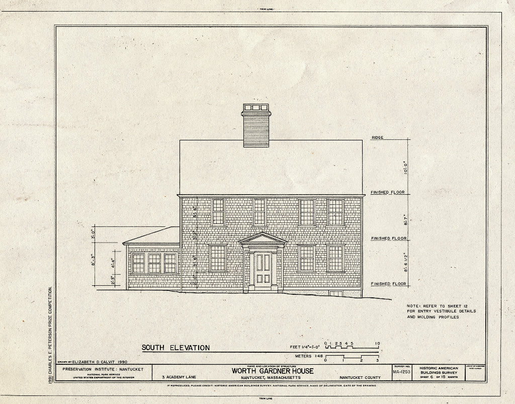 Blueprint HABS Mass,10-NANT,92- (Sheet 6 of 15) - Worth-Gardner House, 3 Academy Lane, Nantucket, Nantucket County, MA
