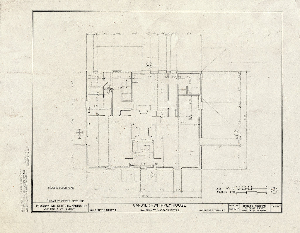 Blueprint HABS Mass,10-NANT,95- (Sheet 4 of 10) - Gardner-Whippey House, 64 Centre Street, Nantucket, Nantucket County, MA