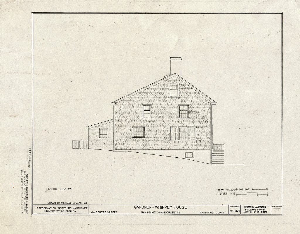 Blueprint HABS Mass,10-NANT,95- (Sheet 6 of 10) - Gardner-Whippey House, 64 Centre Street, Nantucket, Nantucket County, MA