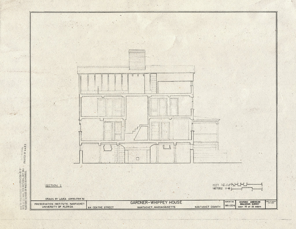 Blueprint HABS Mass,10-NANT,95- (Sheet 10 of 10) - Gardner-Whippey House, 64 Centre Street, Nantucket, Nantucket County, MA