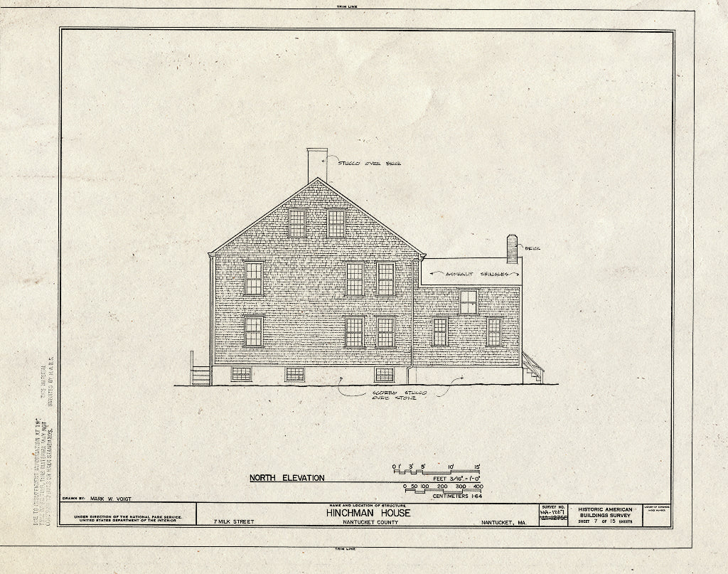 Blueprint HABS Mass,10-NANT,97- (Sheet 7 of 15) - Hinchman House, 7 Milk Street, Nantucket, Nantucket County, MA