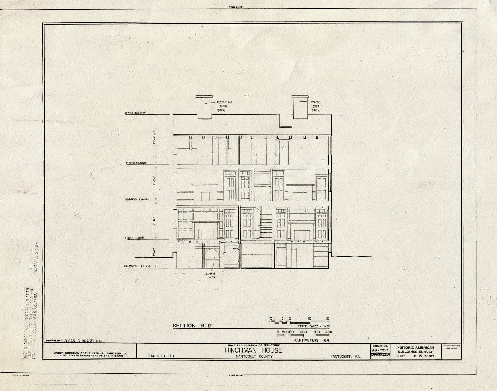 Blueprint HABS Mass,10-NANT,97- (Sheet 11 of 15) - Hinchman House, 7 Milk Street, Nantucket, Nantucket County, MA