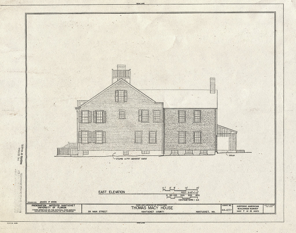 Blueprint HABS Mass,10-NANT,99- (Sheet 7 of 15) - Thomas Macy House, 99 Main Street, Nantucket, Nantucket County, MA