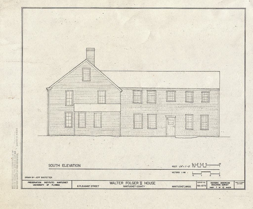Blueprint HABS Mass,10-NANT,94- (Sheet 7 of 12) - Walter Folger II House, 8 Pleasant Street, Nantucket, Nantucket County, MA
