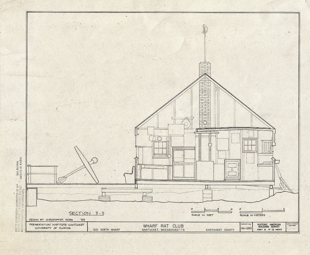 Blueprint HABS Mass,10-NANT,106- (Sheet 9 of 10) - Wharf Rat Club, Old North Wharf, Nantucket, Nantucket County, MA
