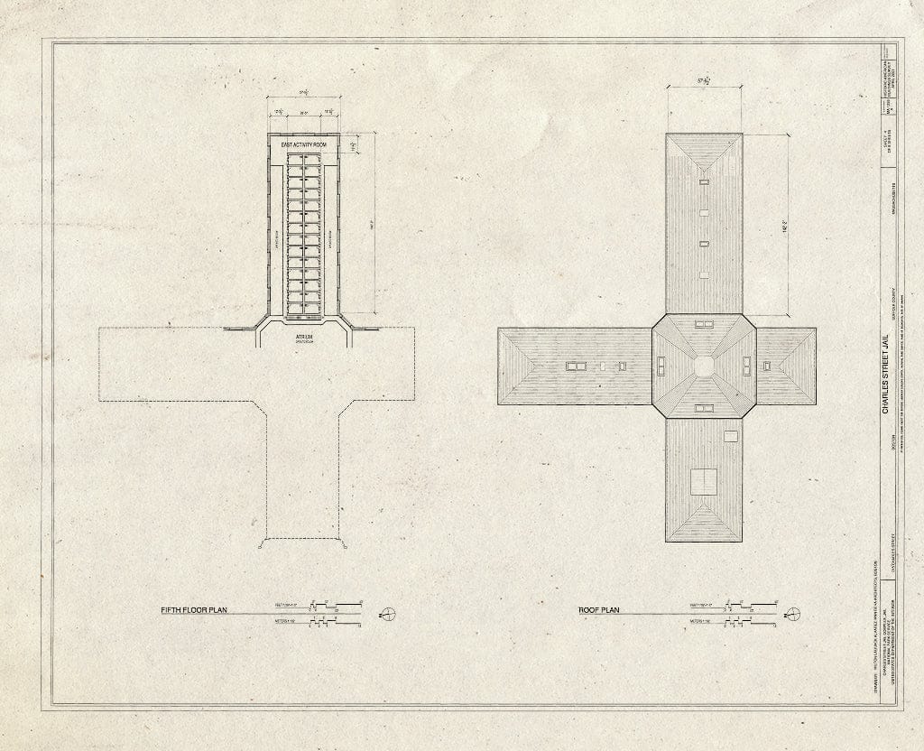 Blueprint HABS Mass,13-BOST,143A- (Sheet 4 of 8) - Charles Street Jail Complex, Jail, 215 Charles Street, Boston, Suffolk County, MA