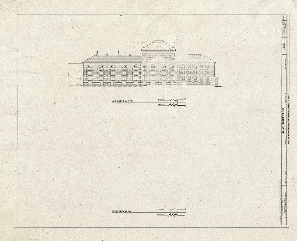 Blueprint HABS Mass,13-BOST,143A- (Sheet 6 of 8) - Charles Street Jail Complex, Jail, 215 Charles Street, Boston, Suffolk County, MA