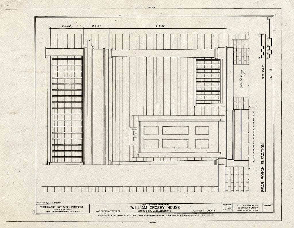Blueprint HABS Mass,10-NANT,107- (Sheet 8 of 16) - William Crosby House, 1 Pleasant Street, Nantucket, Nantucket County, MA