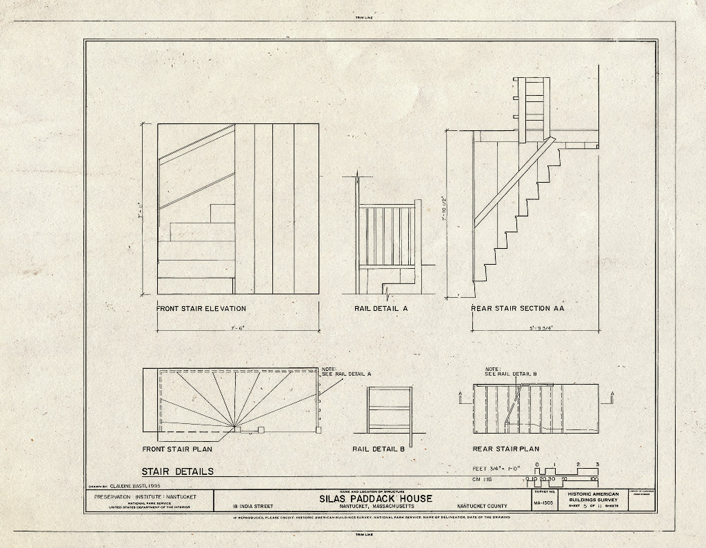 Blueprint HABS Mass,10-NANT,111- (Sheet 5 of 11) - Silas Paddack House, 18 India Street, Nantucket, Nantucket County, MA