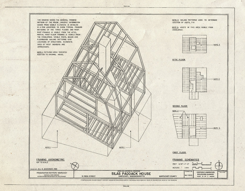 Blueprint HABS Mass,10-NANT,111- (Sheet 11 of 11) - Silas Paddack House, 18 India Street, Nantucket, Nantucket County, MA