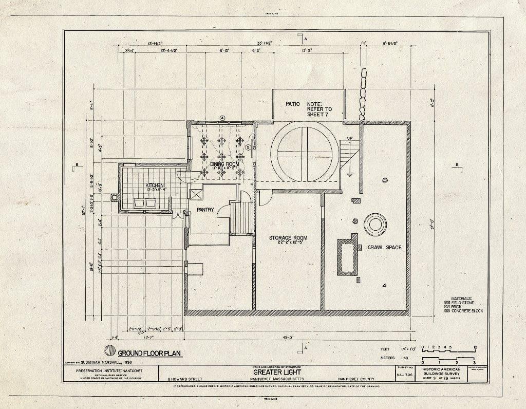 Blueprint HABS Mass,10-NANT,108- (Sheet 9 of 29) - Greater Light, 8 Howard Street, Nantucket, Nantucket County, MA