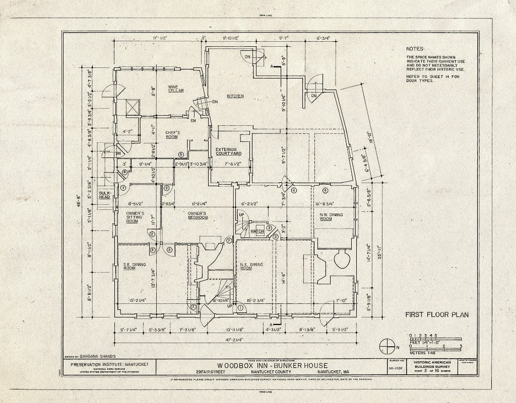 Blueprint HABS Mass,10-NANT,112- (Sheet 2 of 16) - Woodbox Inn, 29 Fair Street, Nantucket, Nantucket County, MA