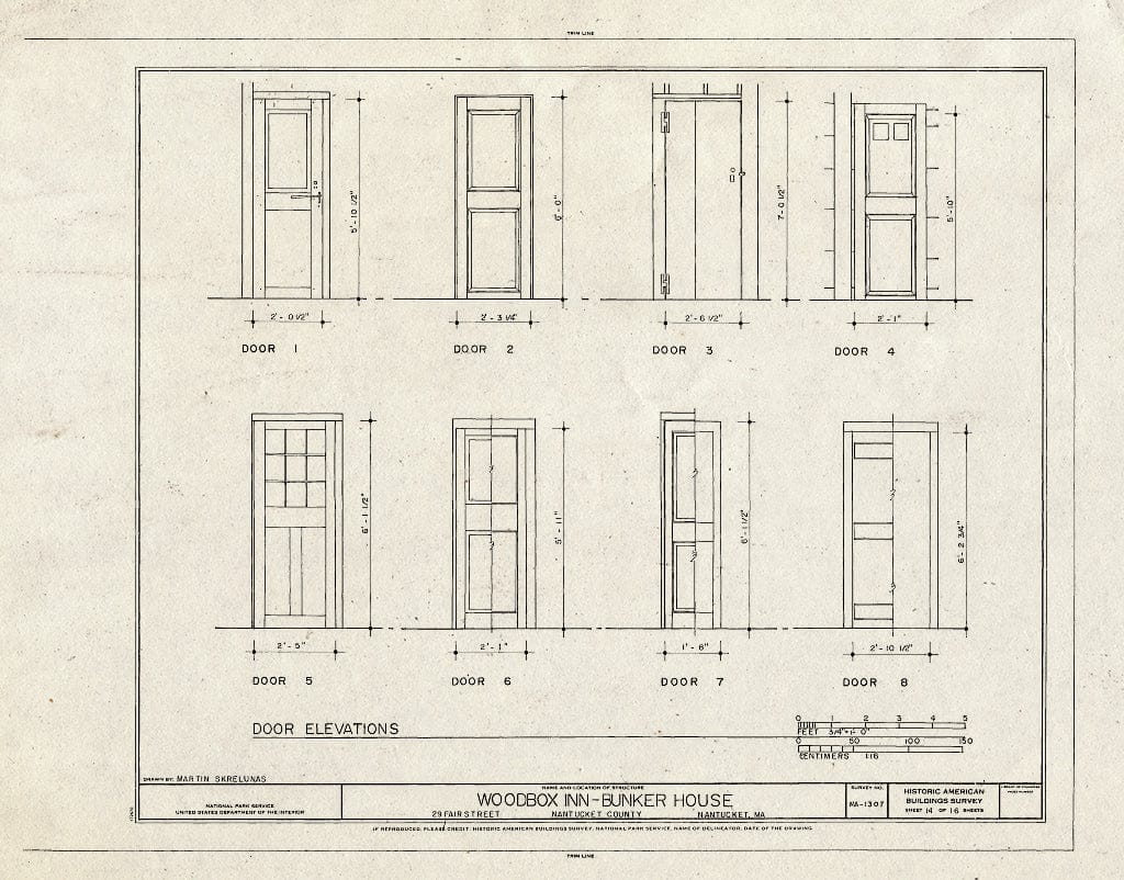 Blueprint HABS Mass,10-NANT,112- (Sheet 14 of 16) - Woodbox Inn, 29 Fair Street, Nantucket, Nantucket County, MA
