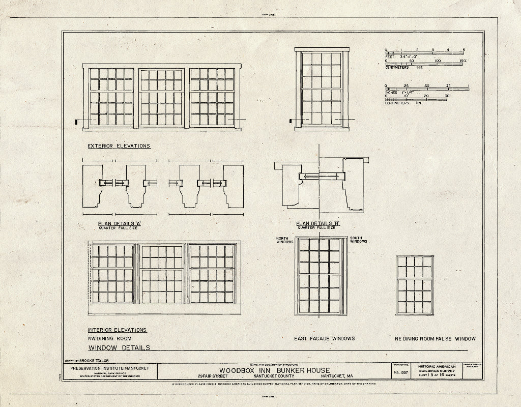 Blueprint HABS Mass,10-NANT,112- (Sheet 15 of 16) - Woodbox Inn, 29 Fair Street, Nantucket, Nantucket County, MA