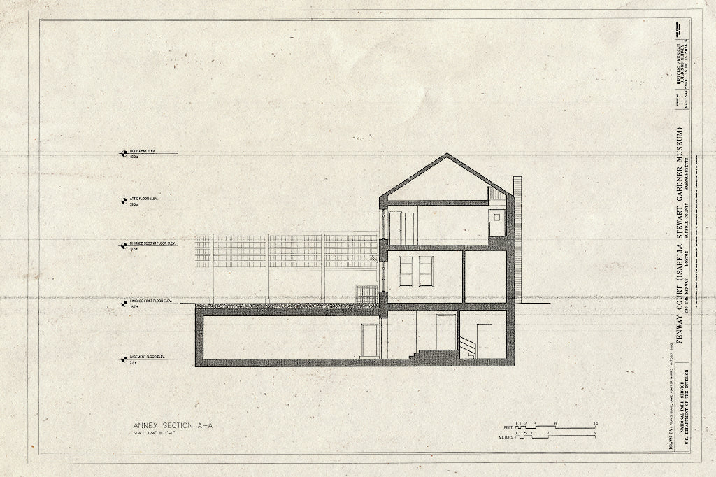 Blueprint Annex, Section - Fenway Court, 280 The Fenway, Boston, Suffolk County, MA