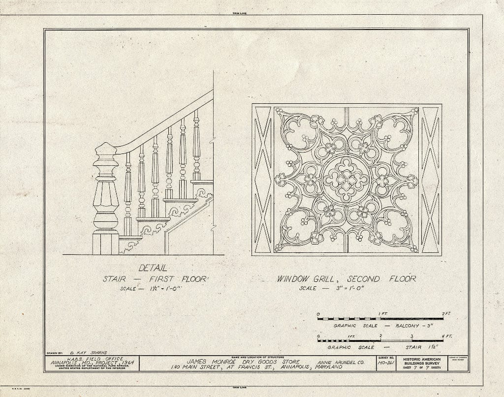 Blueprint HABS MD,2-Anna,59- (Sheet 7 of 7) - James Monroe Dry Goods Store, 140 Main Street, Annapolis, Anne Arundel County, MD