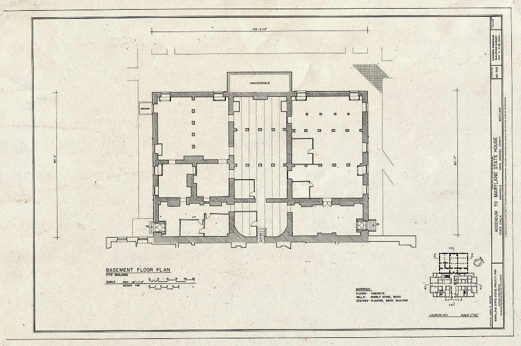 Blueprint HABS MD,2-Anna,4- (Sheet 4 of 45) - Maryland State House, State Circle, Annapolis, Anne Arundel County, MD