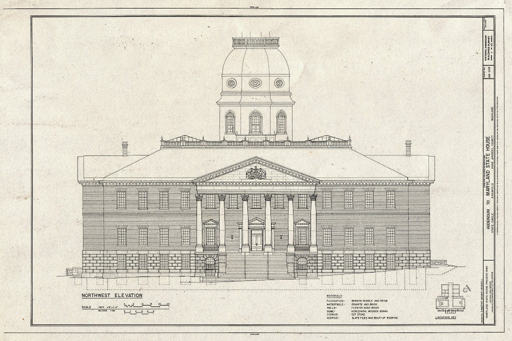 Blueprint HABS MD,2-Anna,4- (Sheet 11 of 45) - Maryland State House, State Circle, Annapolis, Anne Arundel County, MD