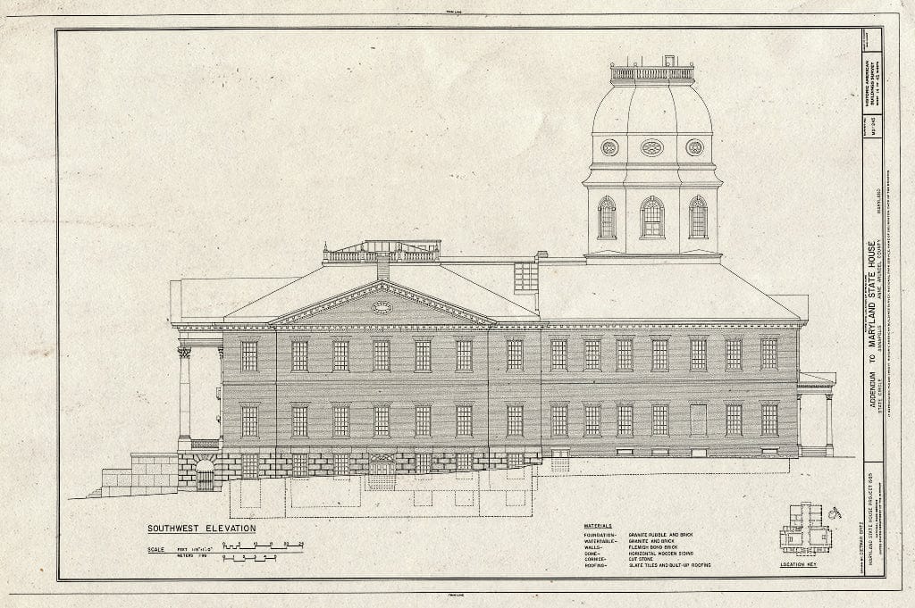 Blueprint HABS MD,2-Anna,4- (Sheet 14 of 45) - Maryland State House, State Circle, Annapolis, Anne Arundel County, MD