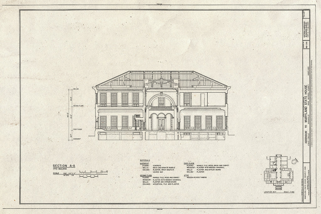 Blueprint HABS MD,2-Anna,4- (Sheet 15 of 45) - Maryland State House, State Circle, Annapolis, Anne Arundel County, MD