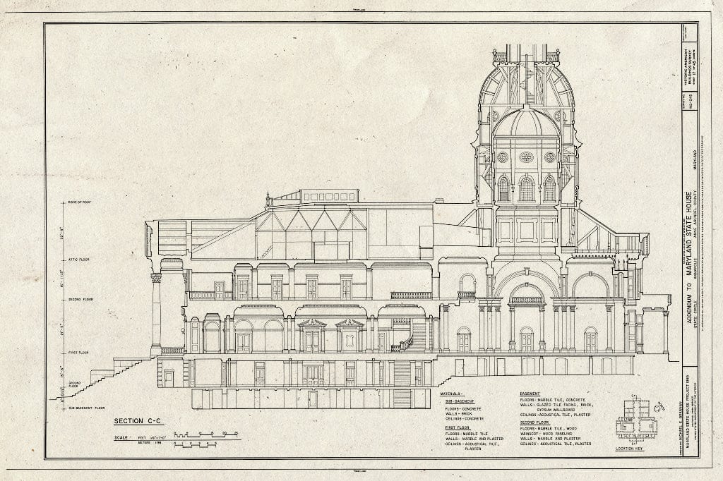 Blueprint HABS MD,2-Anna,4- (Sheet 17 of 45) - Maryland State House, State Circle, Annapolis, Anne Arundel County, MD