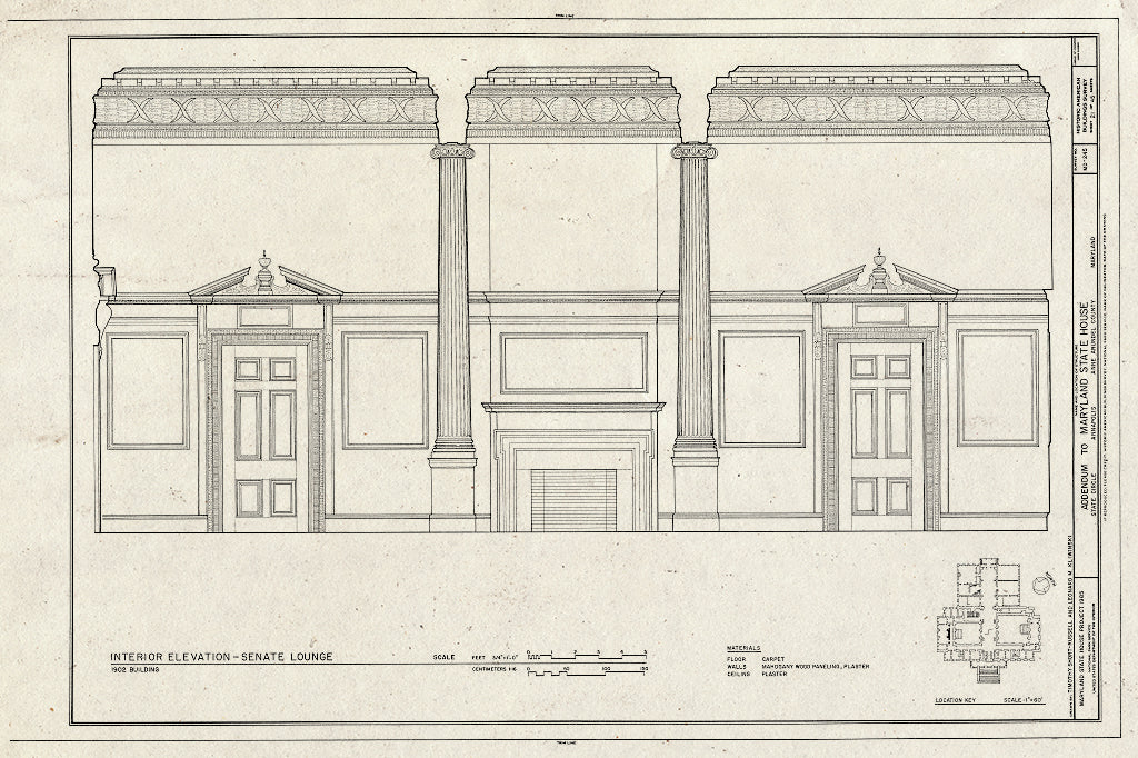 Blueprint HABS MD,2-Anna,4- (Sheet 21 of 45) - Maryland State House, State Circle, Annapolis, Anne Arundel County, MD