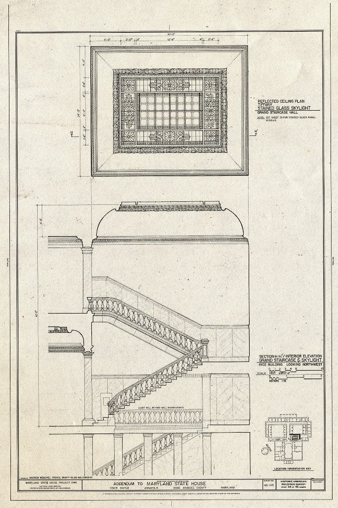 Blueprint HABS MD,2-Anna,4- (Sheet 34 of 45) - Maryland State House, State Circle, Annapolis, Anne Arundel County, MD