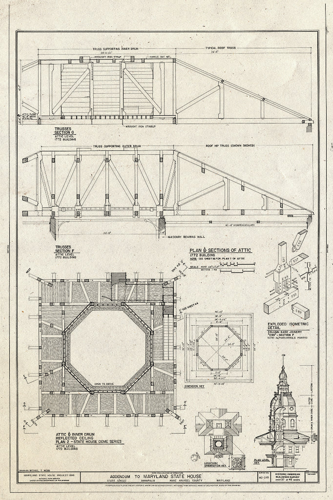 Blueprint HABS MD,2-Anna,4- (Sheet 37 of 45) - Maryland State House, State Circle, Annapolis, Anne Arundel County, MD