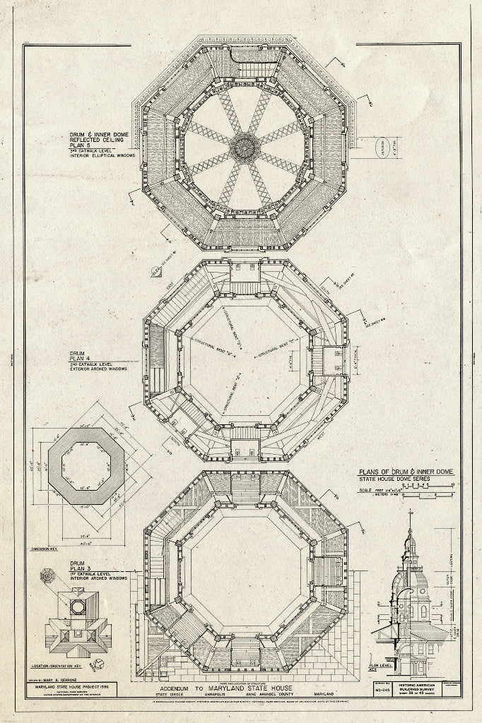 Blueprint HABS MD,2-Anna,4- (Sheet 38 of 45) - Maryland State House, State Circle, Annapolis, Anne Arundel County, MD