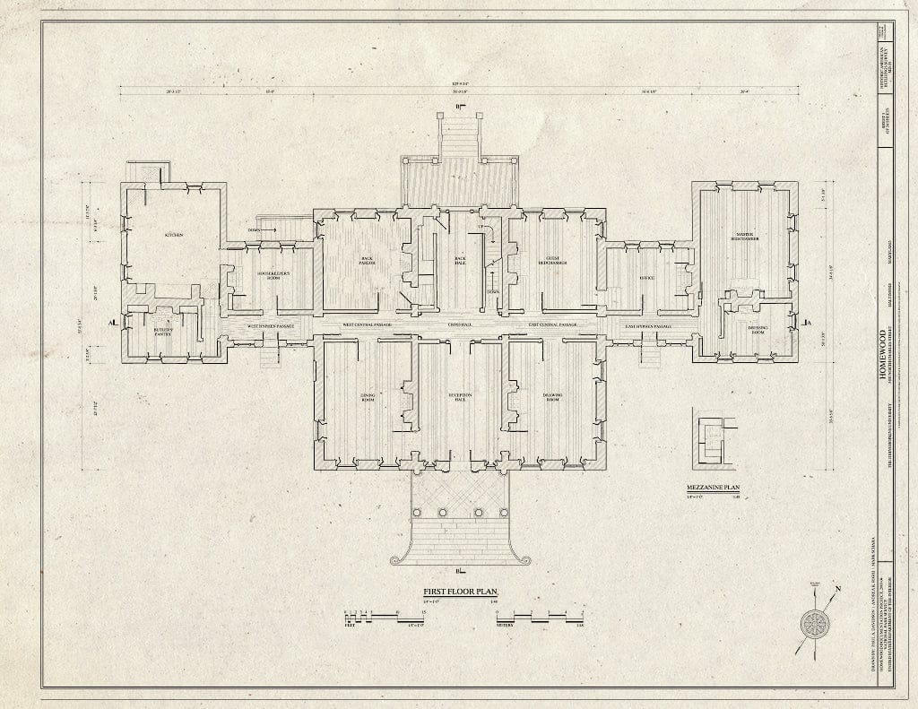 Blueprint HABS MD,4-BALT,1- (Sheet 3 of 34) - Homewood, North Charles & Thirty-Fourth Streets, Baltimore, Independent City, MD