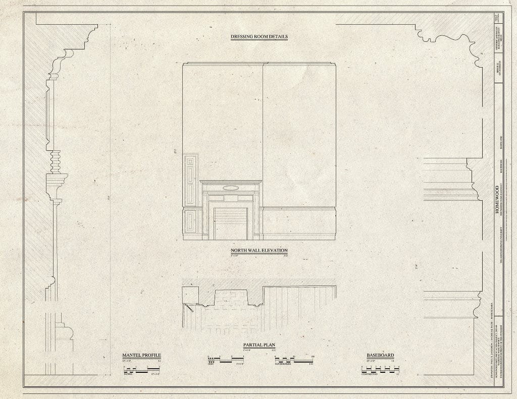Blueprint HABS MD,4-BALT,1- (Sheet 22 of 34) - Homewood, North Charles & Thirty-Fourth Streets, Baltimore, Independent City, MD