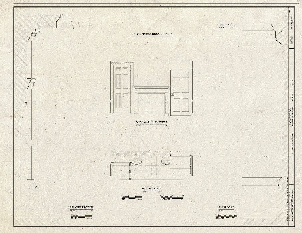 Blueprint HABS MD,4-BALT,1- (Sheet 25 of 34) - Homewood, North Charles & Thirty-Fourth Streets, Baltimore, Independent City, MD