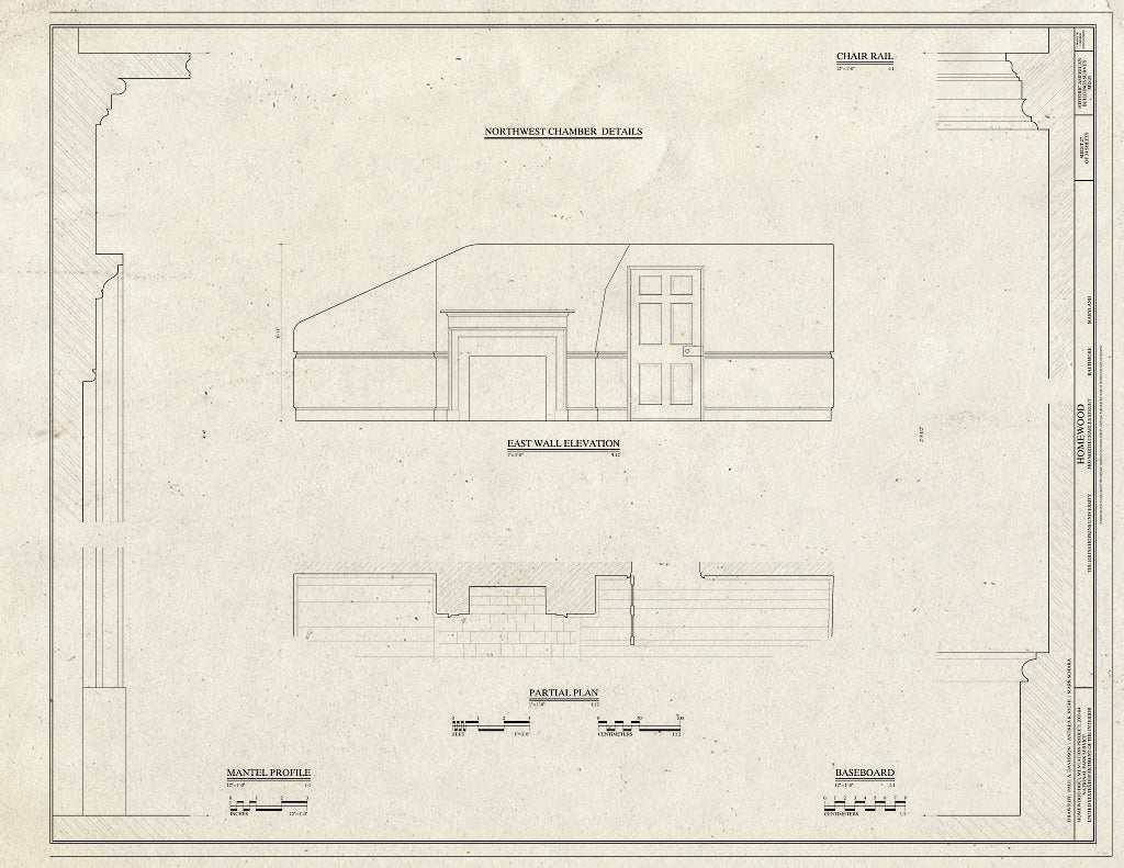 Blueprint HABS MD,4-BALT,1- (Sheet 27 of 34) - Homewood, North Charles & Thirty-Fourth Streets, Baltimore, Independent City, MD