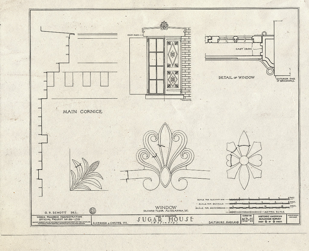 Blueprint HABS MD,4-BALT,17- (Sheet 6 of 6) - Sugar House (Refinery), Aliceanna & Chester Streets, Baltimore, Independent City, MD