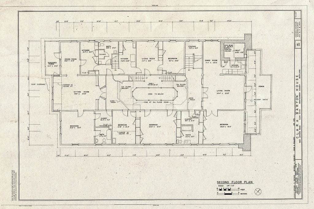 Blueprint HABS MD,16-GLENEC,2- (Sheet 4 of 9) - Clara Barton House, 5801 Oxford Road, George Washington Memorial Parkway, Glen Echo, Montgomery County, MD