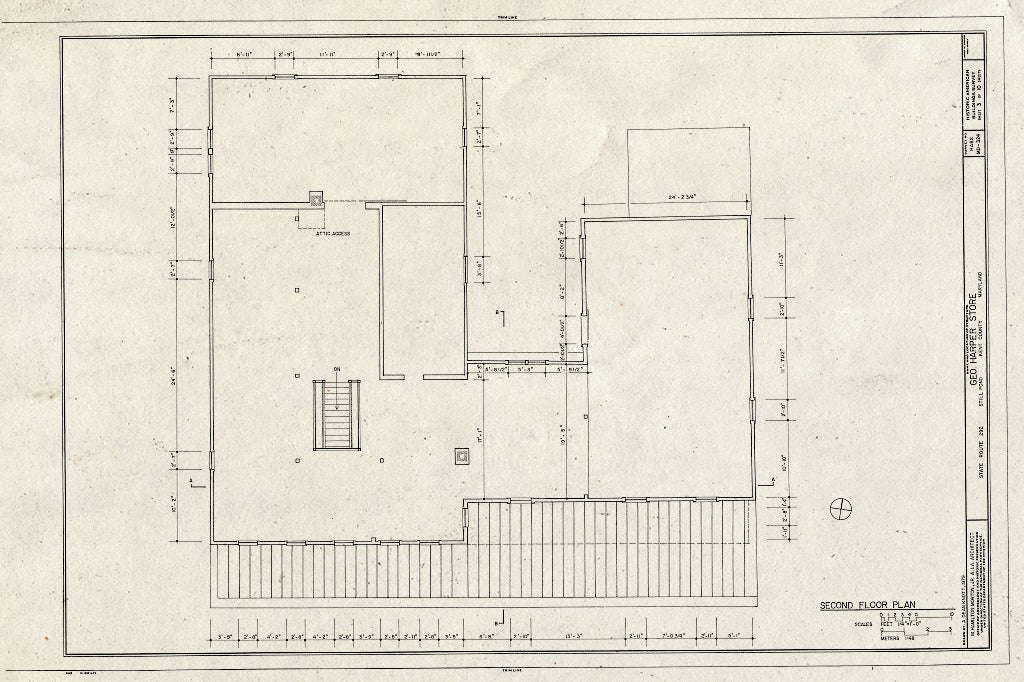 Blueprint HABS MD,15-STIPO,1- (Sheet 3 of 10) - George Harper Store, Maryland Route 292 & Main Street, Still Pond, Kent County, MD